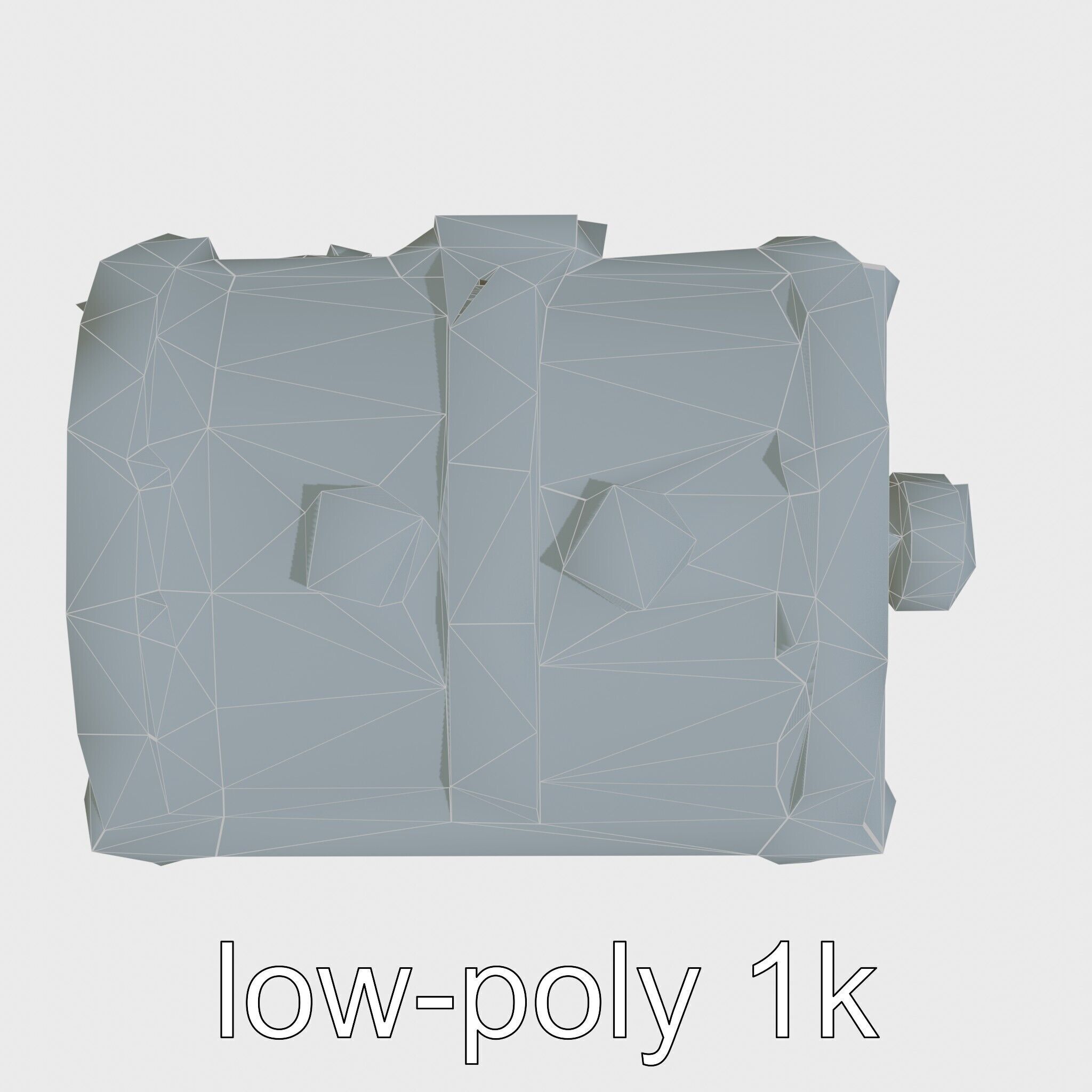 Steampunk Treasure Chest with Metallic Gears Low-poly 3D model_27