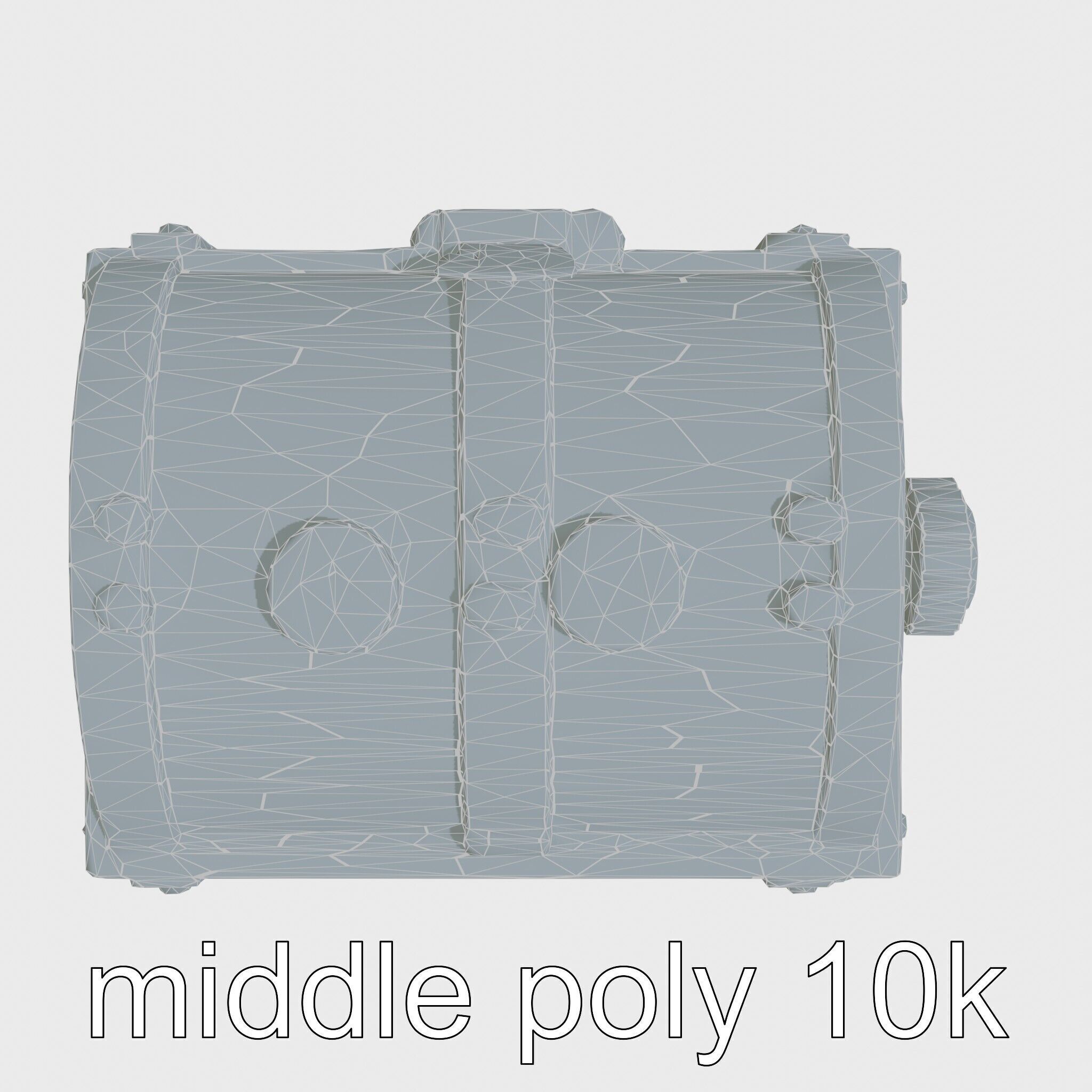 Steampunk Treasure Chest with Metallic Gears Low-poly 3D model_33