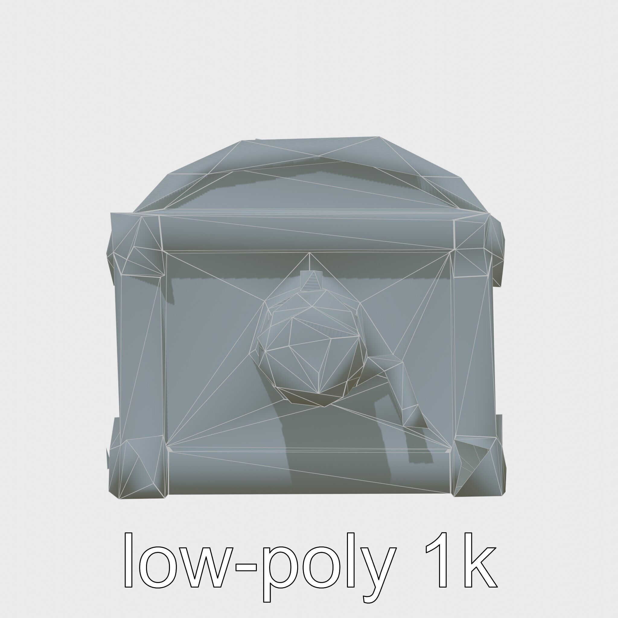 Steampunk Treasure Chest with Metallic Gears Low-poly 3D model_17