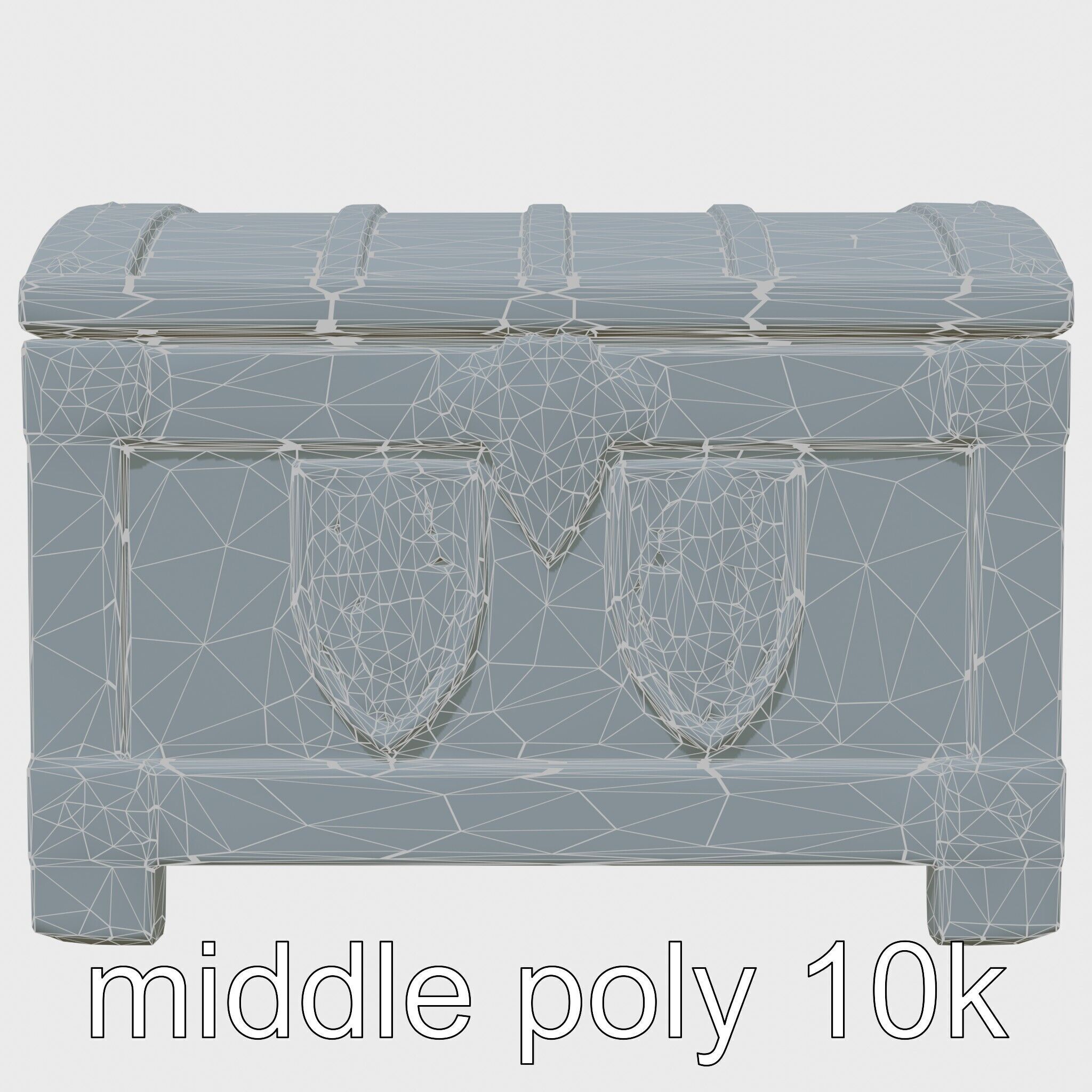 Medieval Treasure Chest with Iron Reinforcements Low-poly 3D model_30