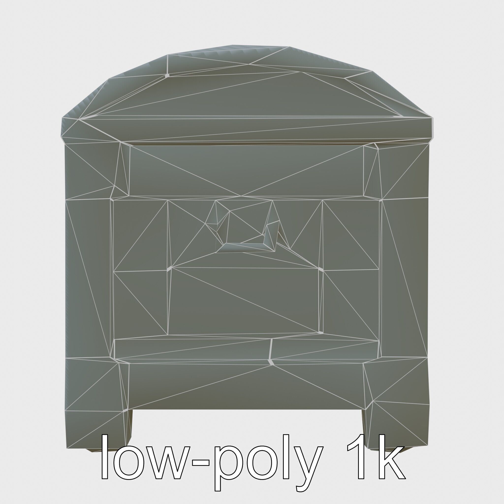 Medieval Treasure Chest with Iron Reinforcements Low-poly 3D model_25