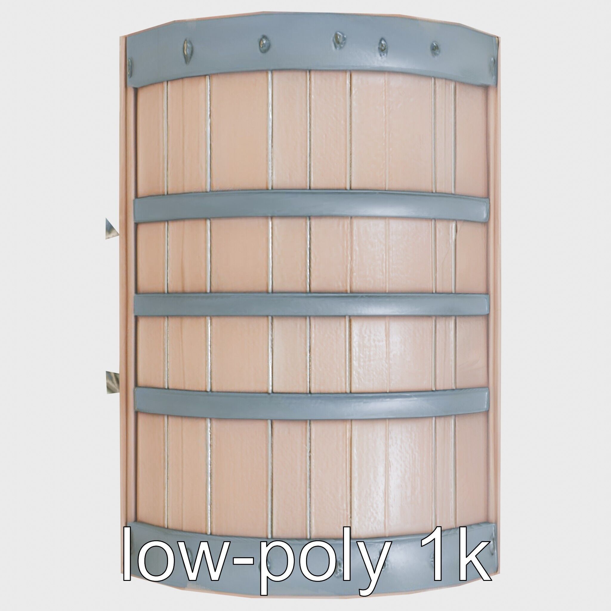 Medieval Treasure Chest with Iron Reinforcements Low-poly 3D model_7