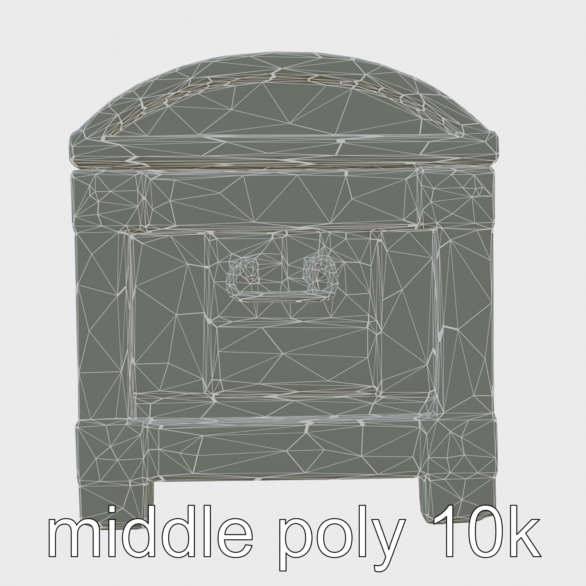 Medieval Treasure Chest with Iron Reinforcements Low-poly 3D model_9