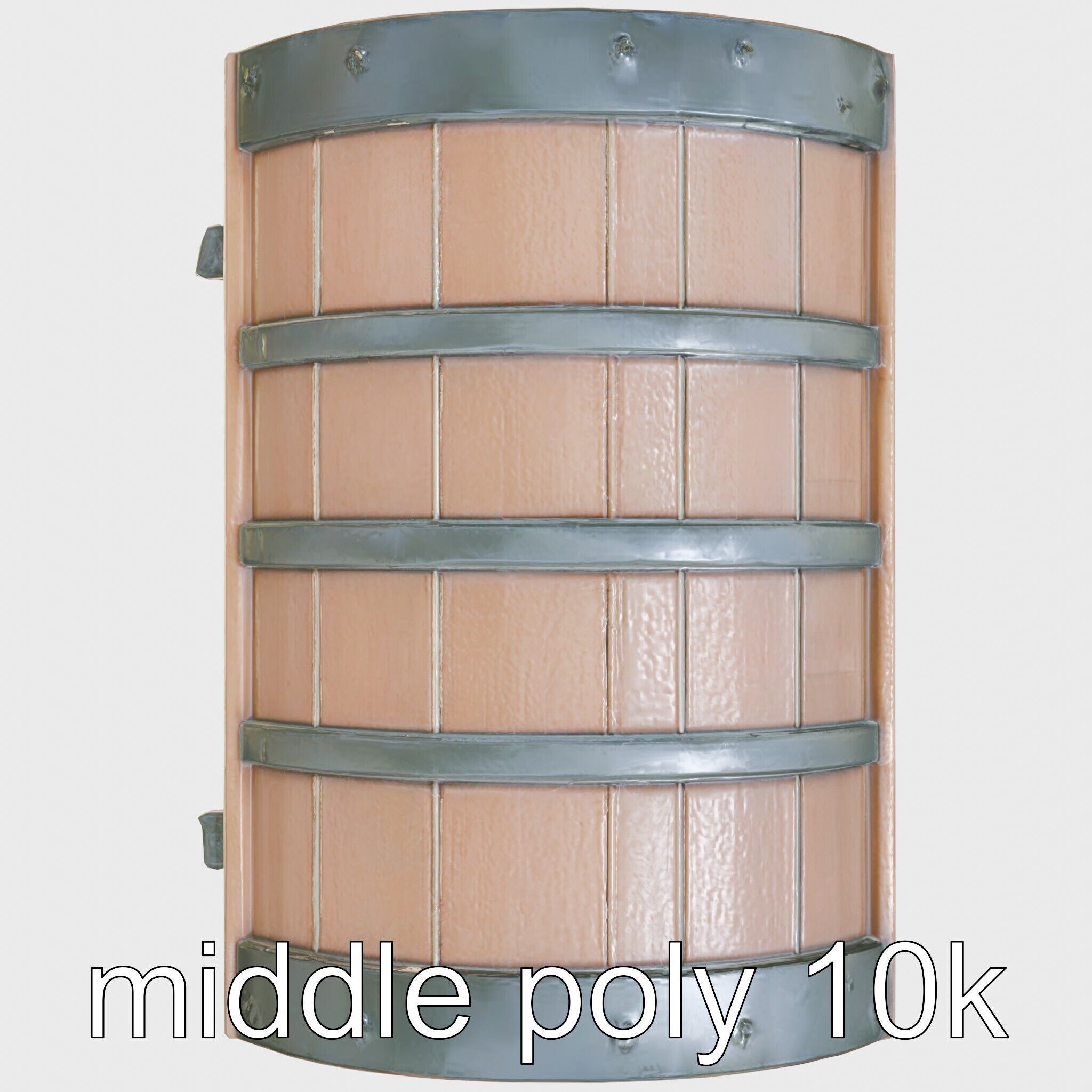 Medieval Treasure Chest with Iron Reinforcements Low-poly 3D model_31