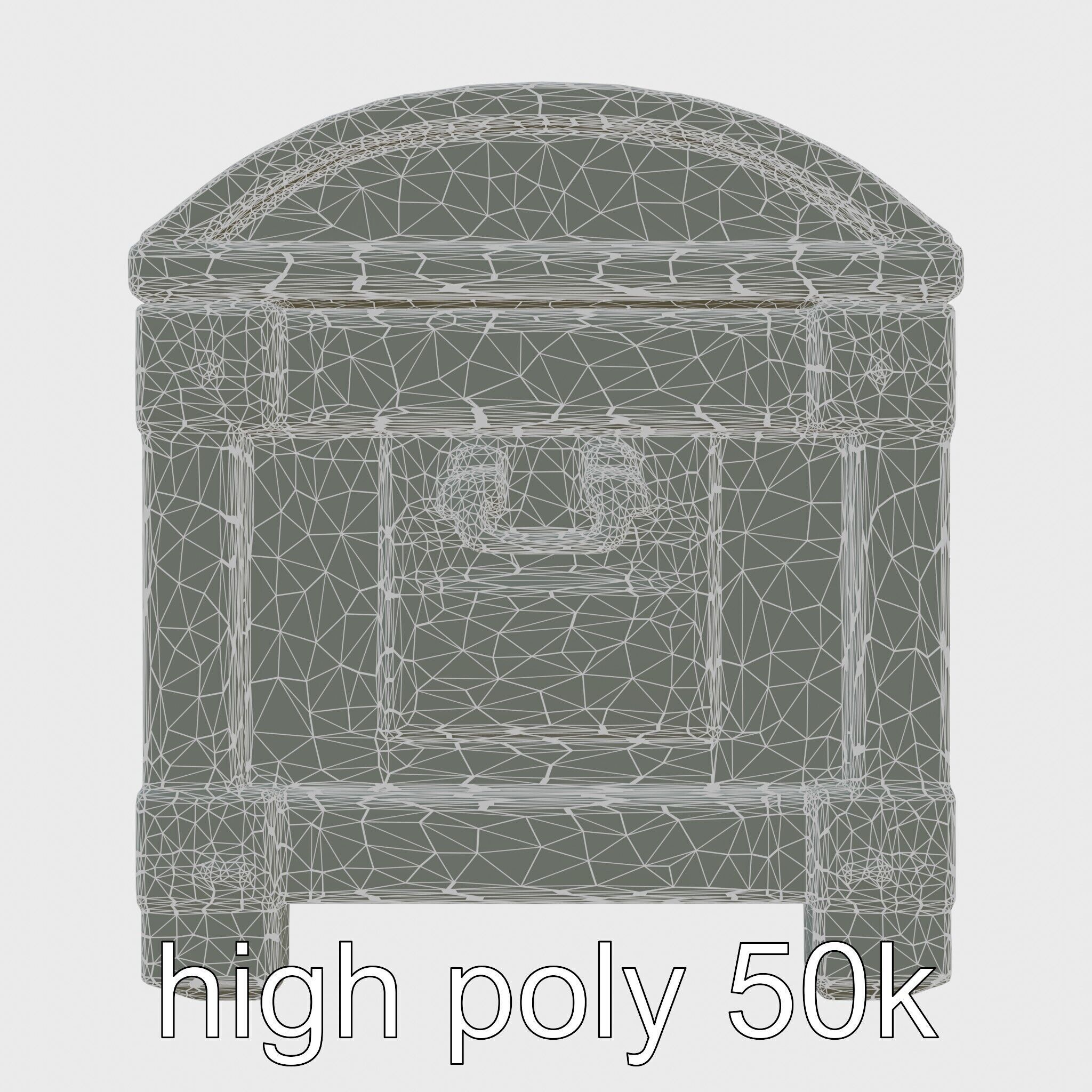 Medieval Treasure Chest with Iron Reinforcements Low-poly 3D model_8