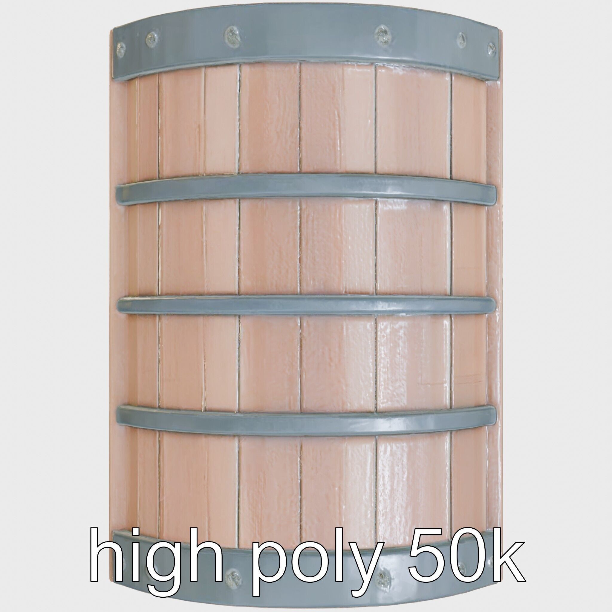 Medieval Treasure Chest with Iron Reinforcements Low-poly 3D model_22