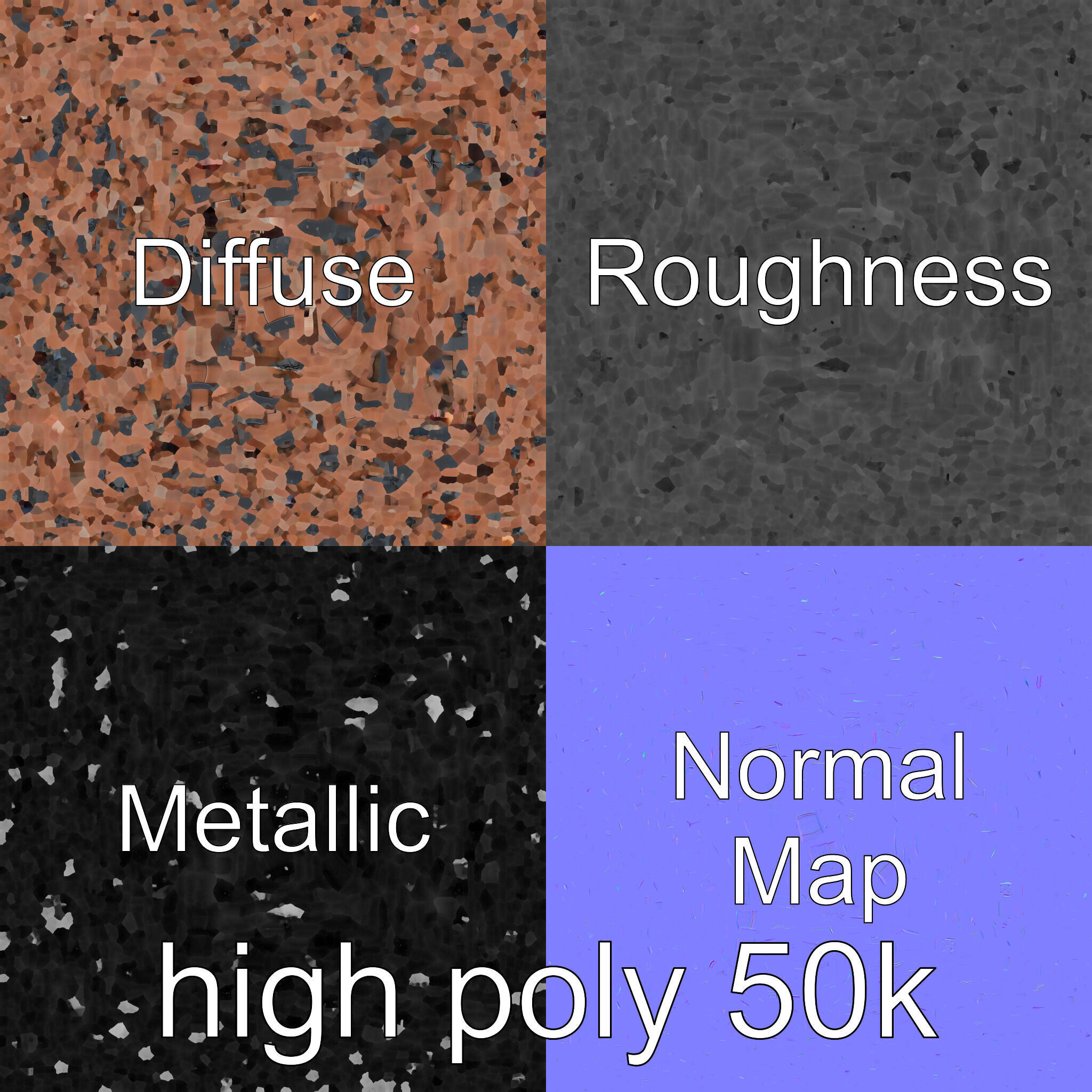 Medieval Treasure Chest with Iron Reinforcements Low-poly 3D model_32