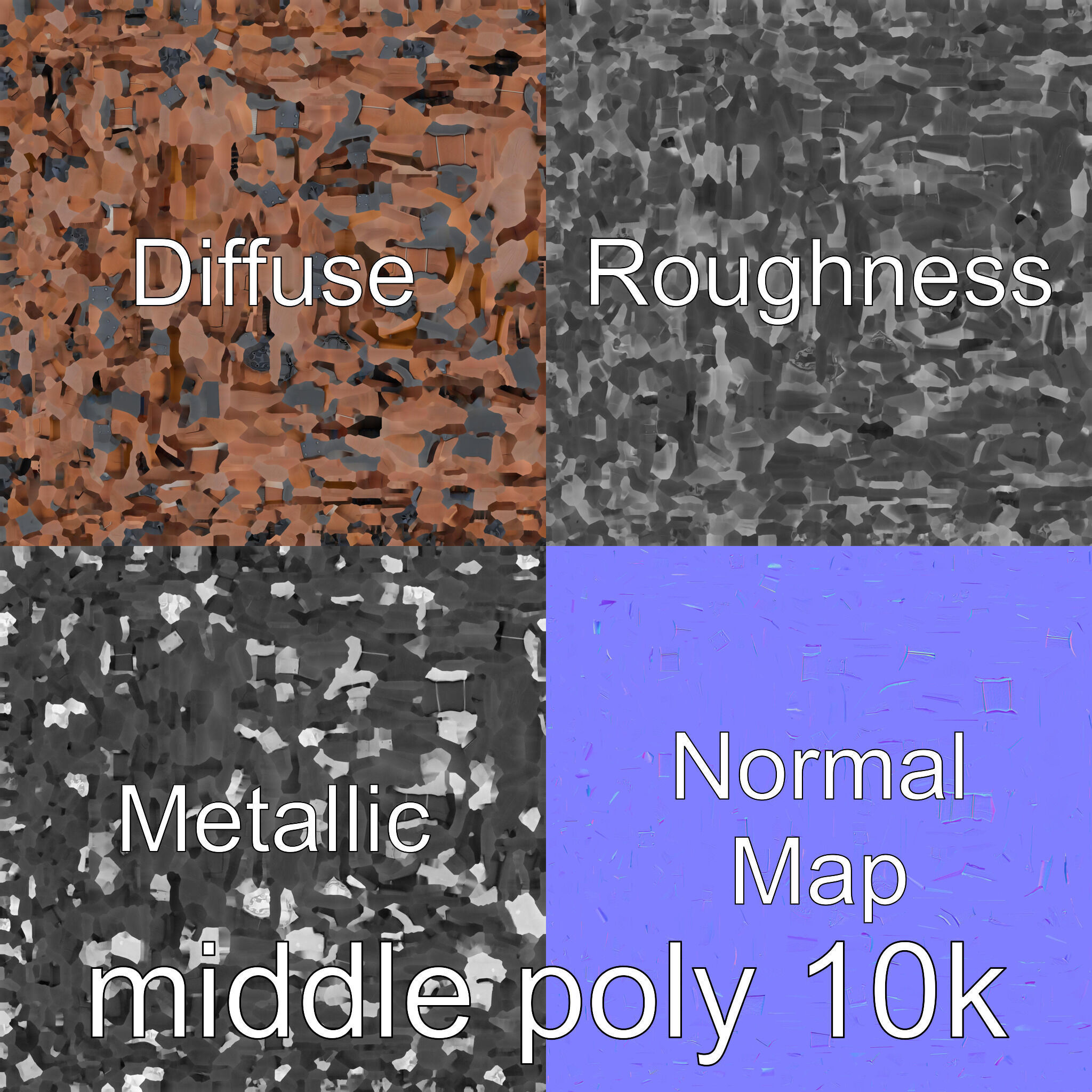 Medieval Treasure Chest with Iron Reinforcements Low-poly 3D model_27