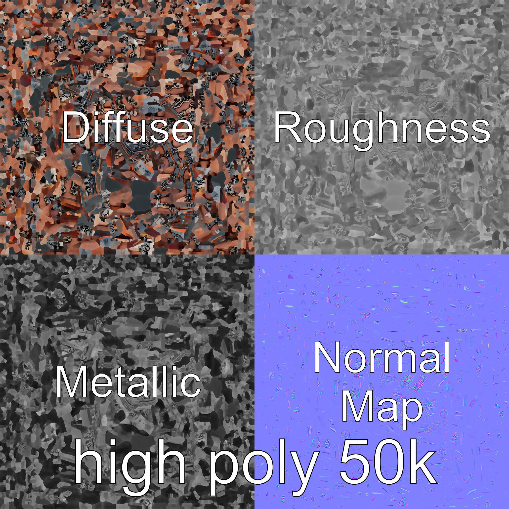 Victorian Gothic Treasure Chest with Ornate Iron Carvings Low-poly 3D model_31