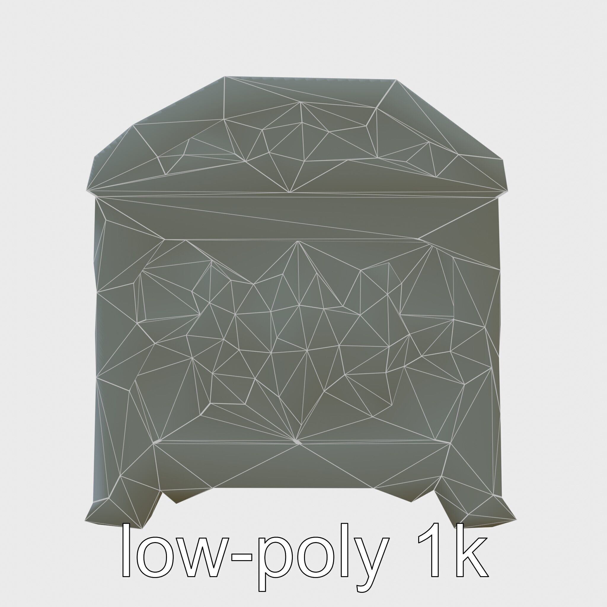 Victorian Gothic Treasure Chest with Ornate Iron Carvings Low-poly 3D model_20