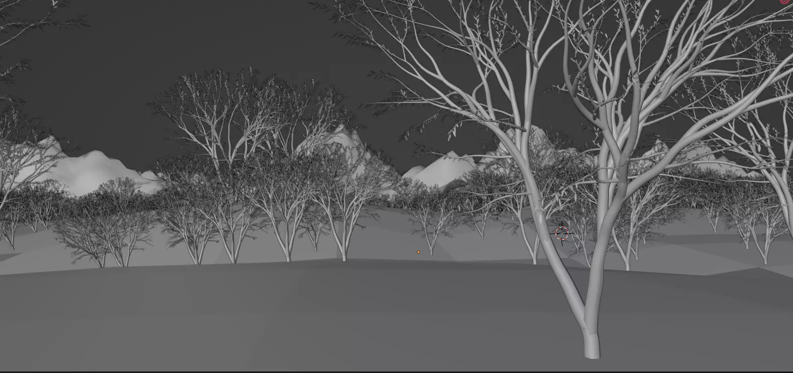 Hills trees Landscape Free low-poly 3D model
