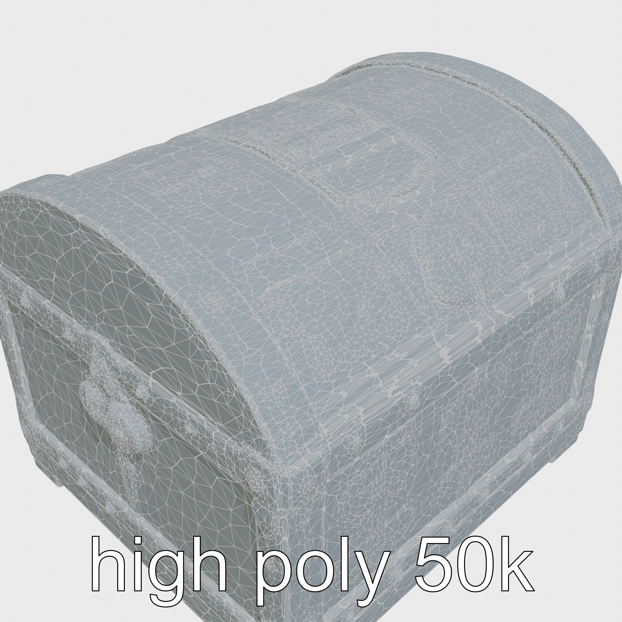 Fantasy Nordic Treasure Chest with Runic Carvings Low-poly 3D model_24