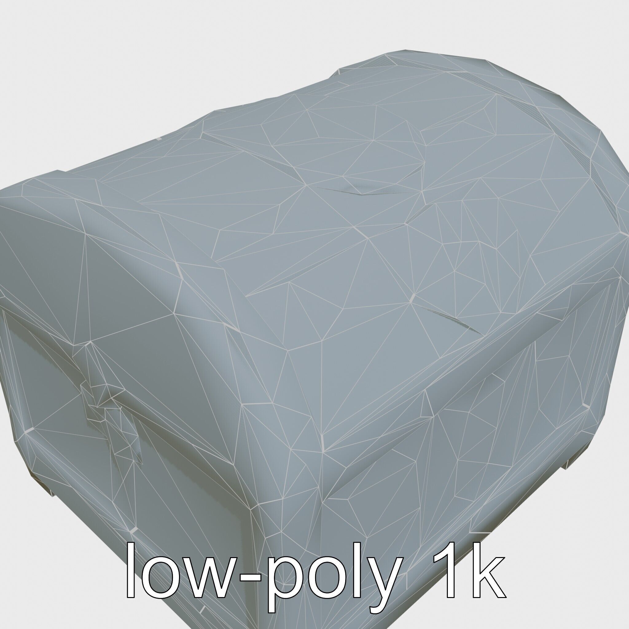 Fantasy Nordic Treasure Chest with Runic Carvings Low-poly 3D model_18