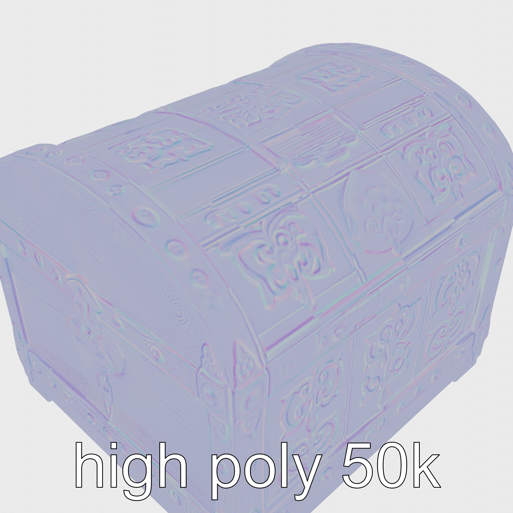 Fantasy Nordic Treasure Chest with Runic Carvings Low-poly 3D model_31