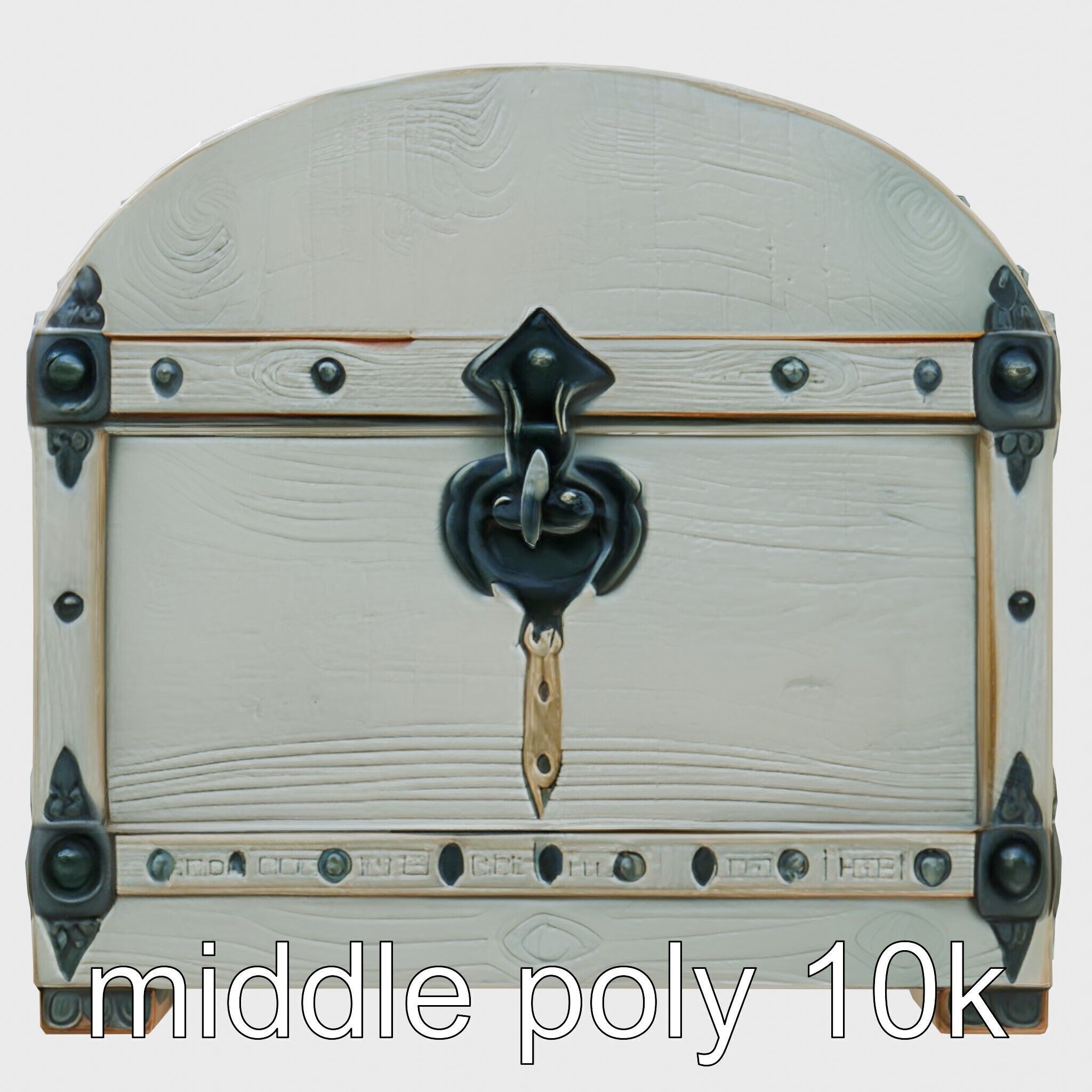 Fantasy Nordic Treasure Chest with Runic Carvings Low-poly 3D model_14