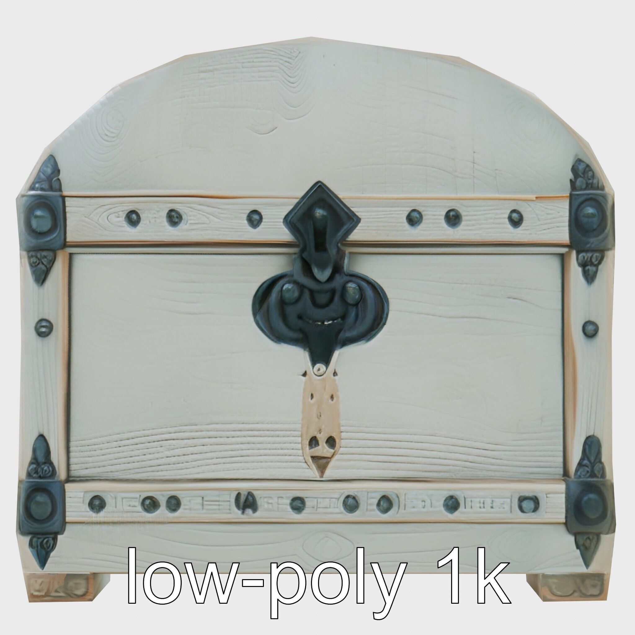 Fantasy Nordic Treasure Chest with Runic Carvings Low-poly 3D model_7