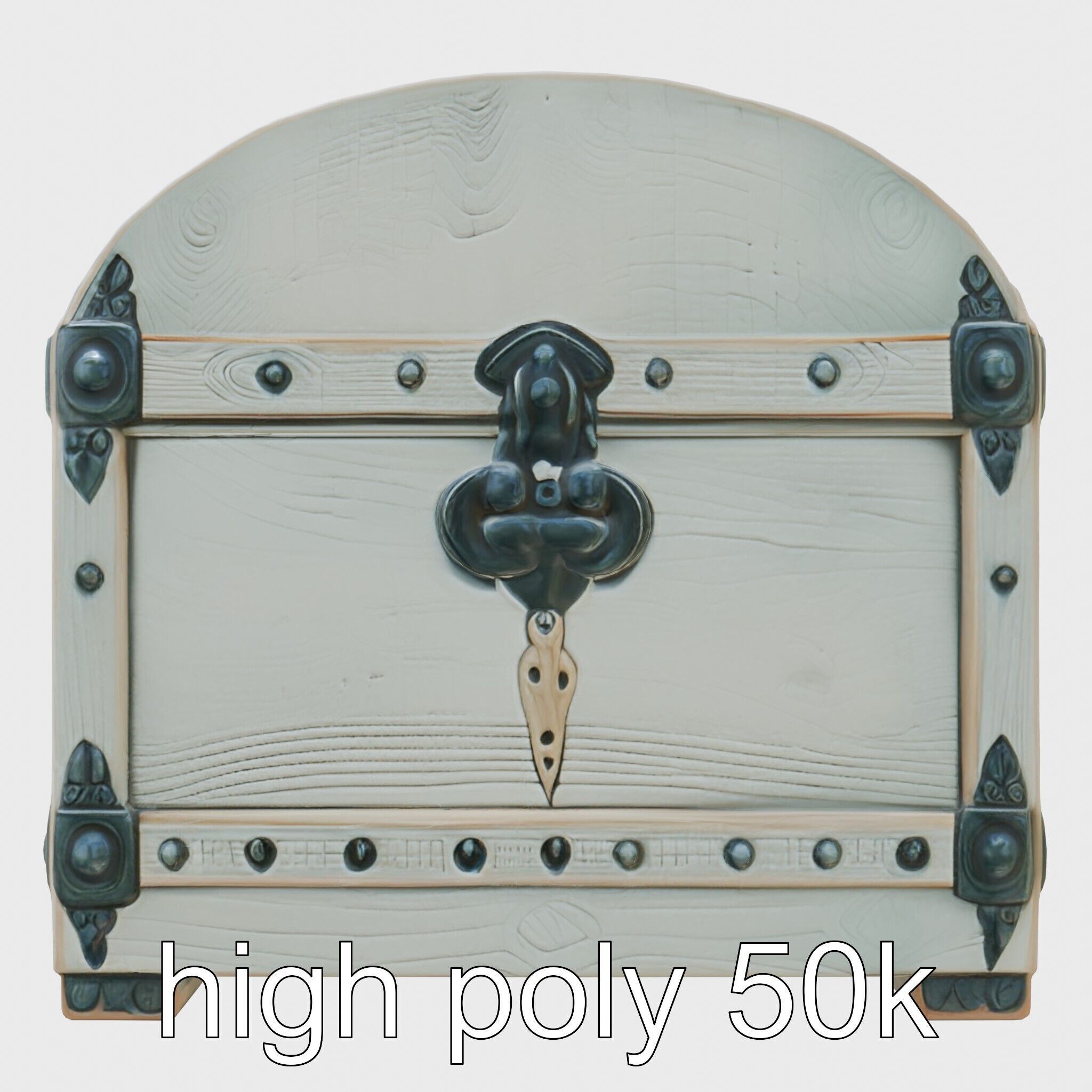 Fantasy Nordic Treasure Chest with Runic Carvings Low-poly 3D model_5