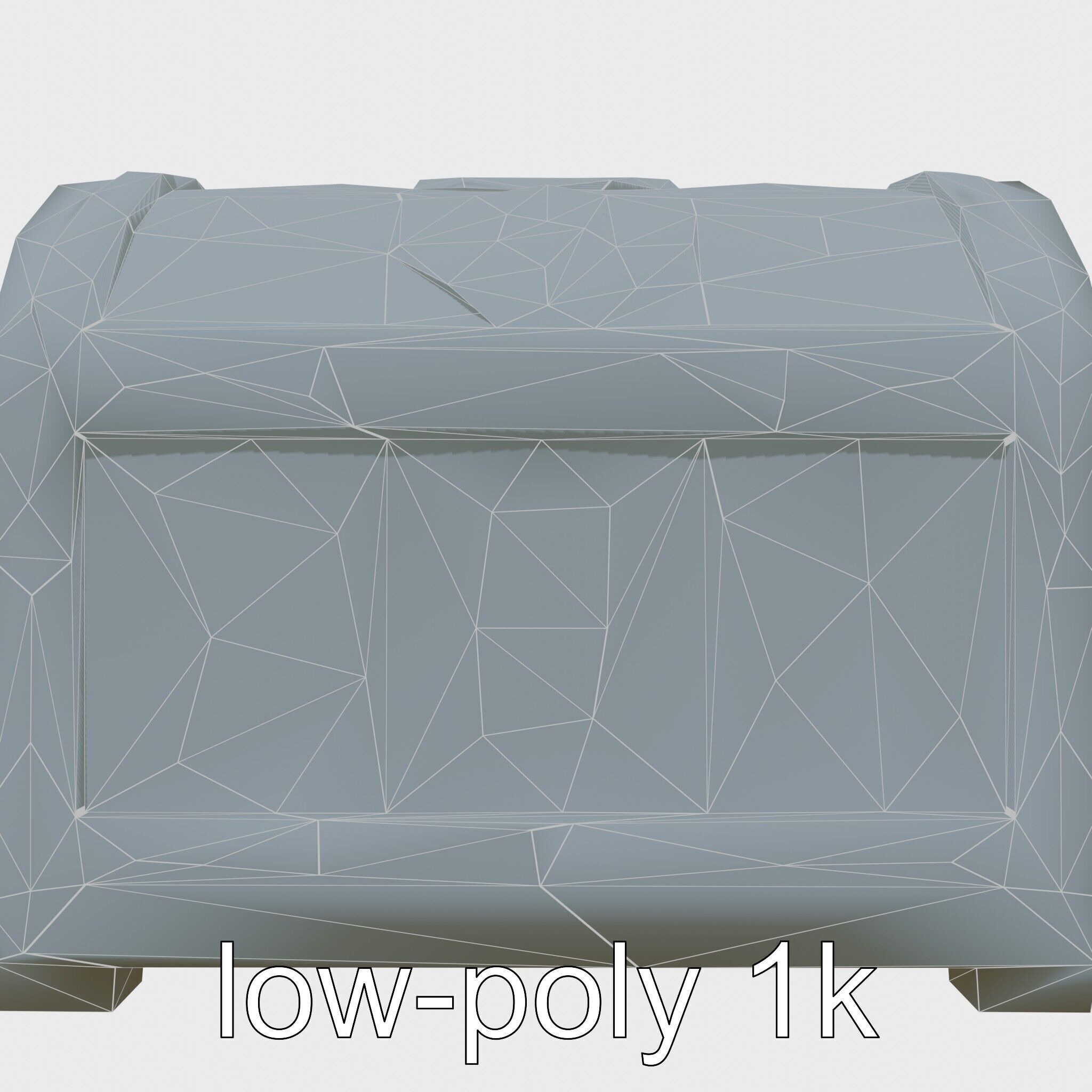 Fantasy Nordic Treasure Chest with Runic Carvings Low-poly 3D model_20