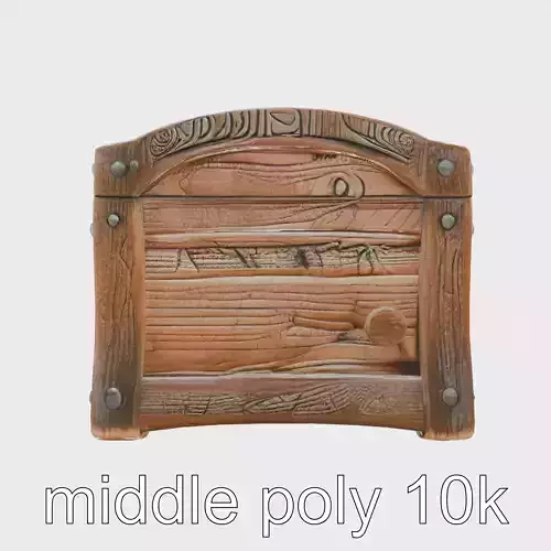 Celtic Treasure Chest with Intricate Knotwork Carvings Low-poly 3D model