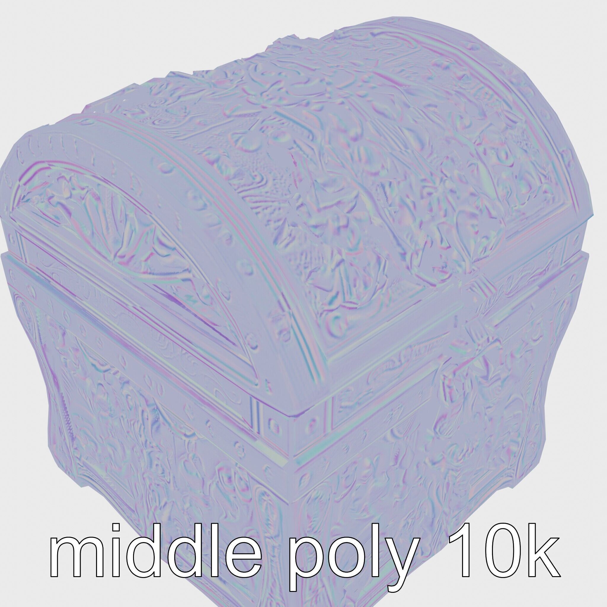 Dark Fantasy Intricately Carved Treasure Chest Model Low-poly 3D model_30