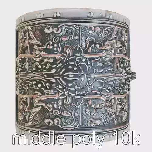 Dark Fantasy Intricately Carved Treasure Chest Model Low-poly 3D model