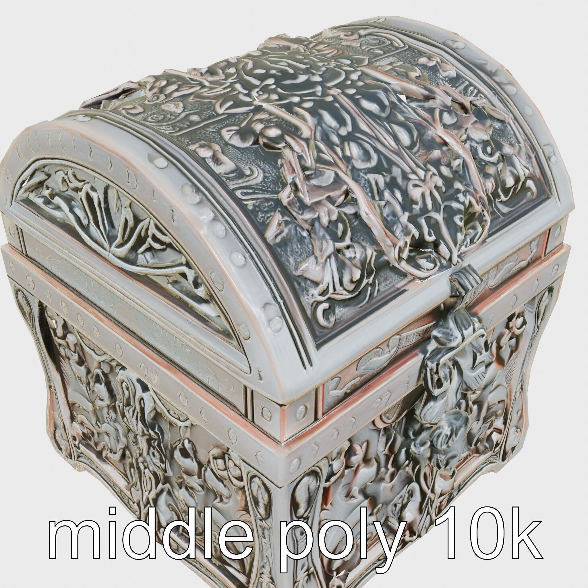 Dark Fantasy Intricately Carved Treasure Chest Model Low-poly 3D model_32