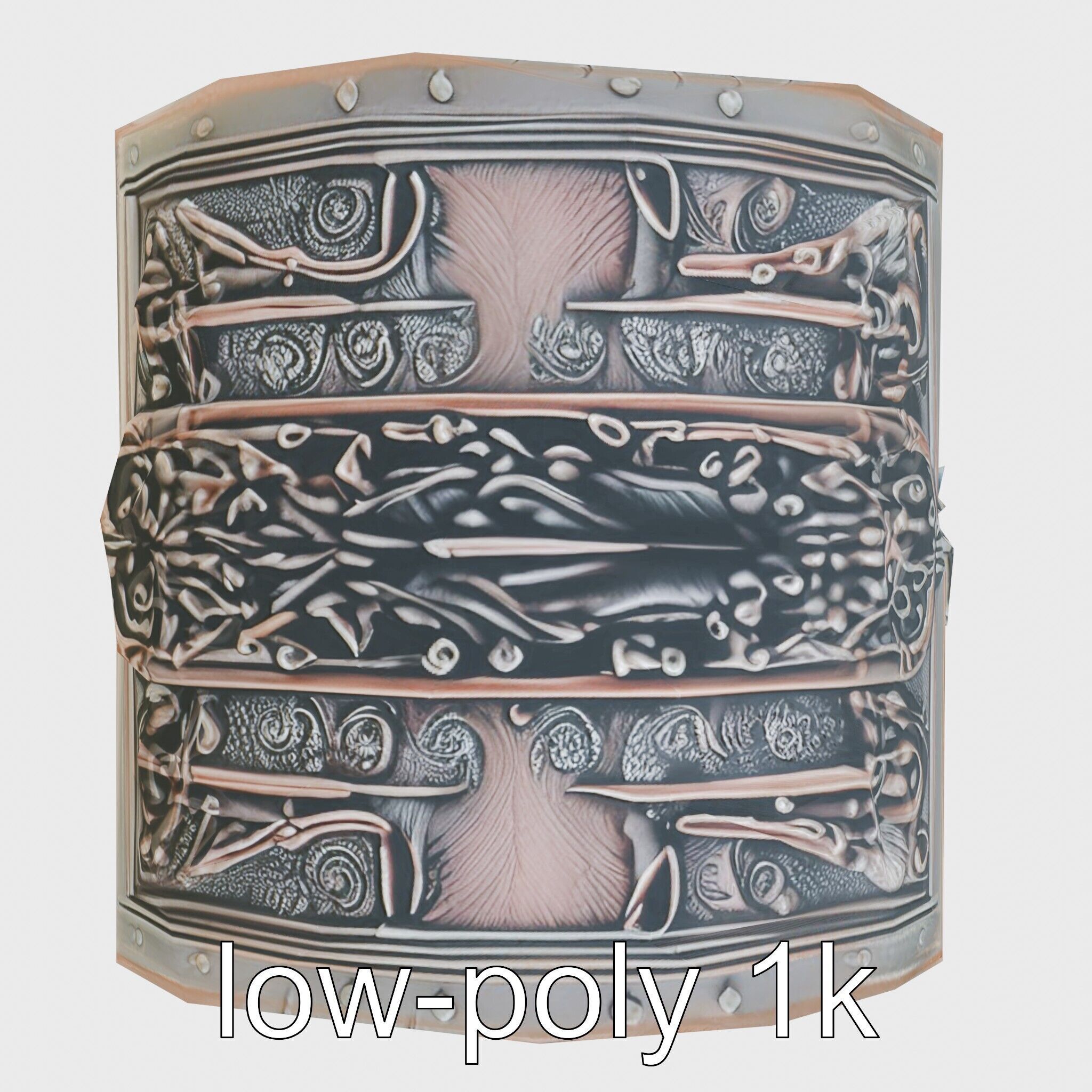 Dark Fantasy Intricately Carved Treasure Chest Model Low-poly 3D model_31