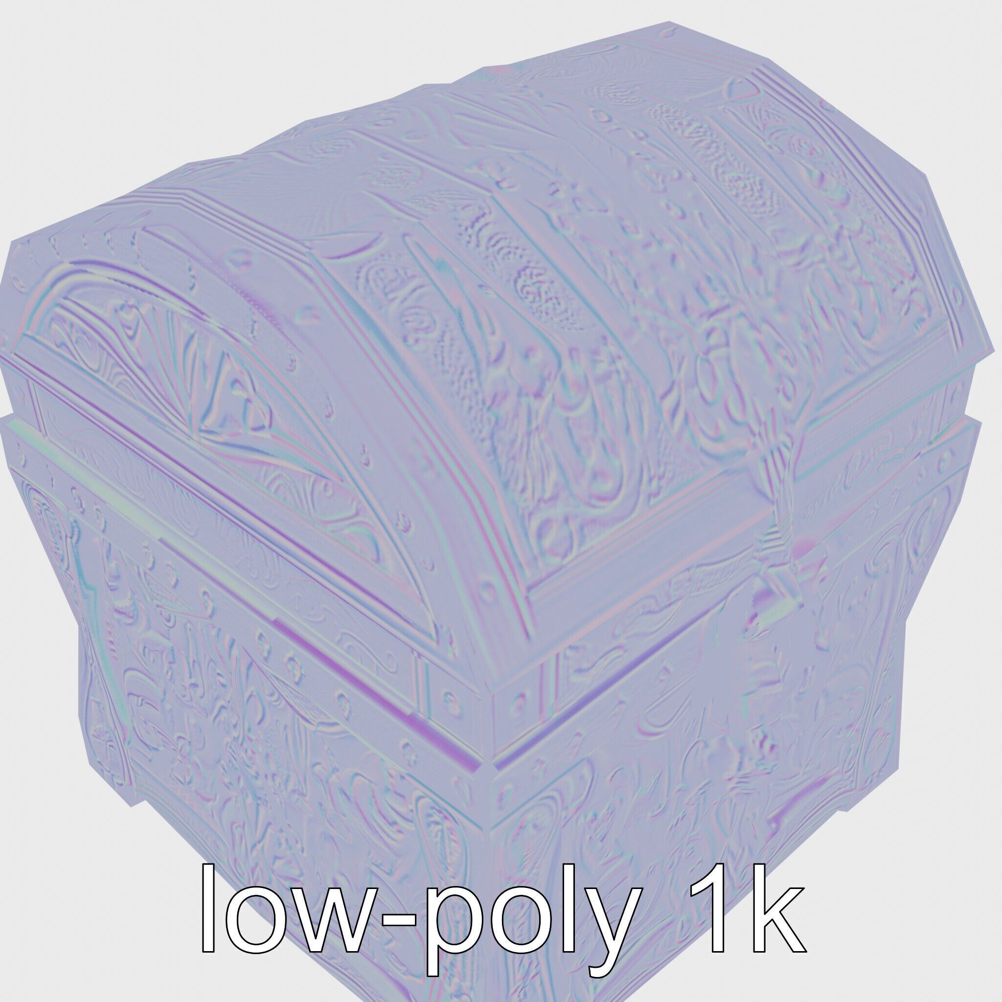 Dark Fantasy Intricately Carved Treasure Chest Model Low-poly 3D model_17