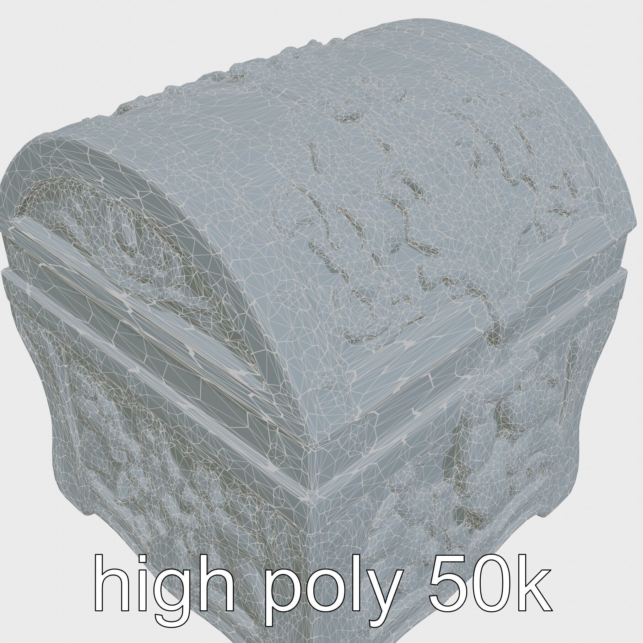 Dark Fantasy Intricately Carved Treasure Chest Model Low-poly 3D model_23