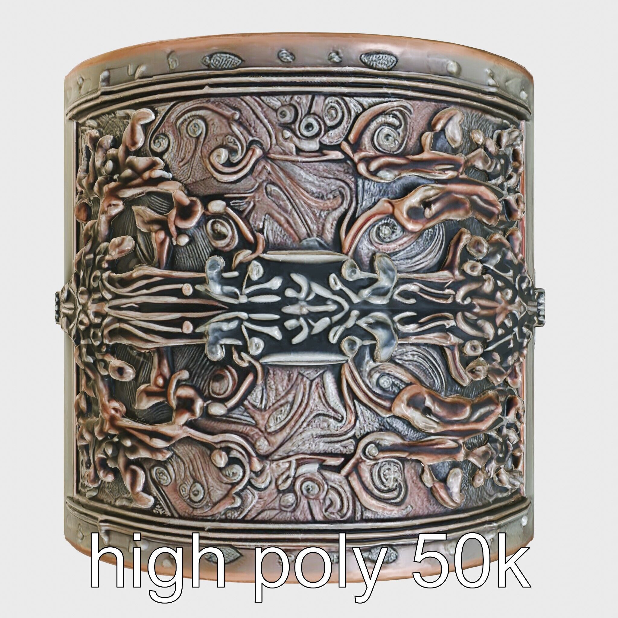 Dark Fantasy Intricately Carved Treasure Chest Model Low-poly 3D model_5