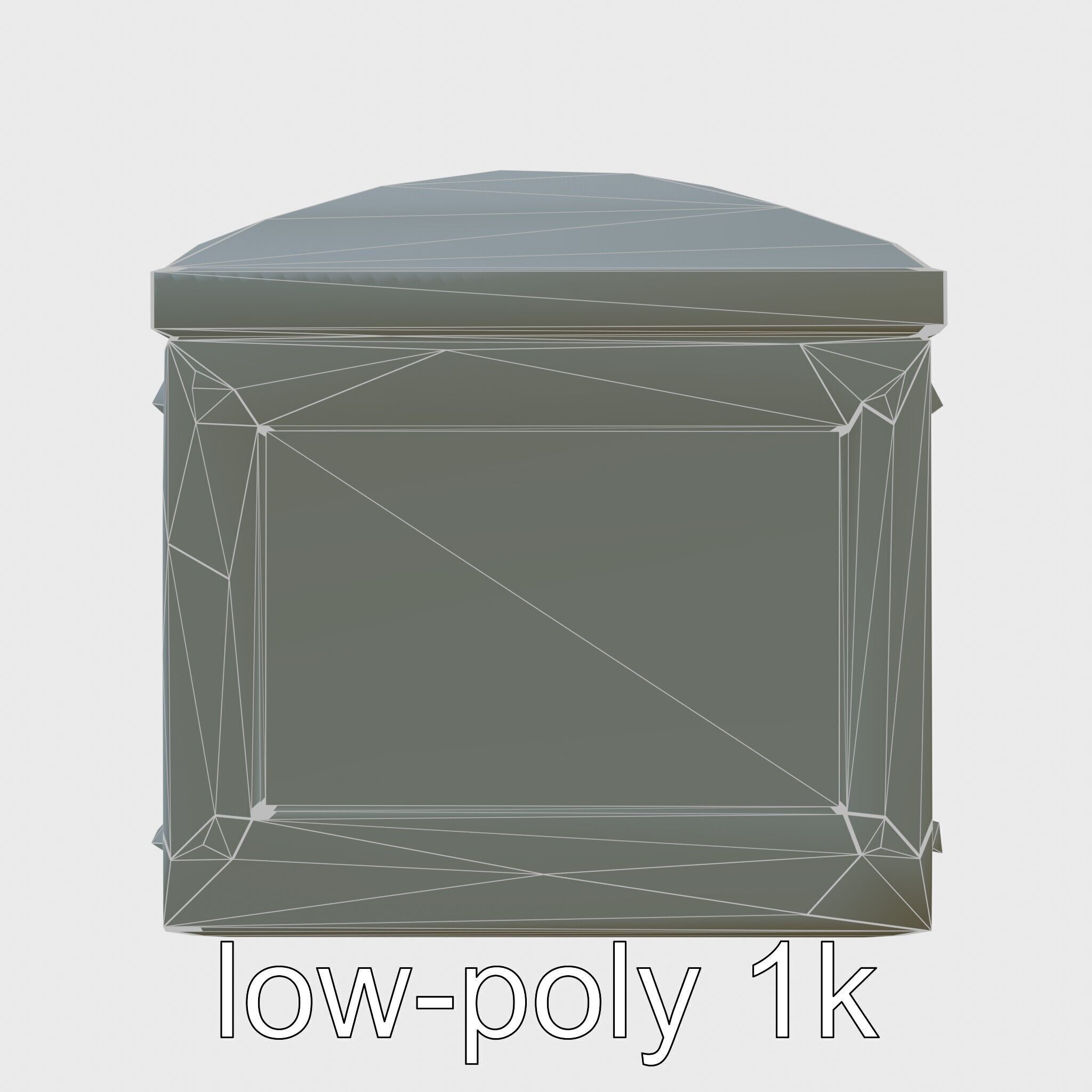 Ancient Egyptian Treasure Chest with Hieroglyphic Carvings Low-poly 3D model_13