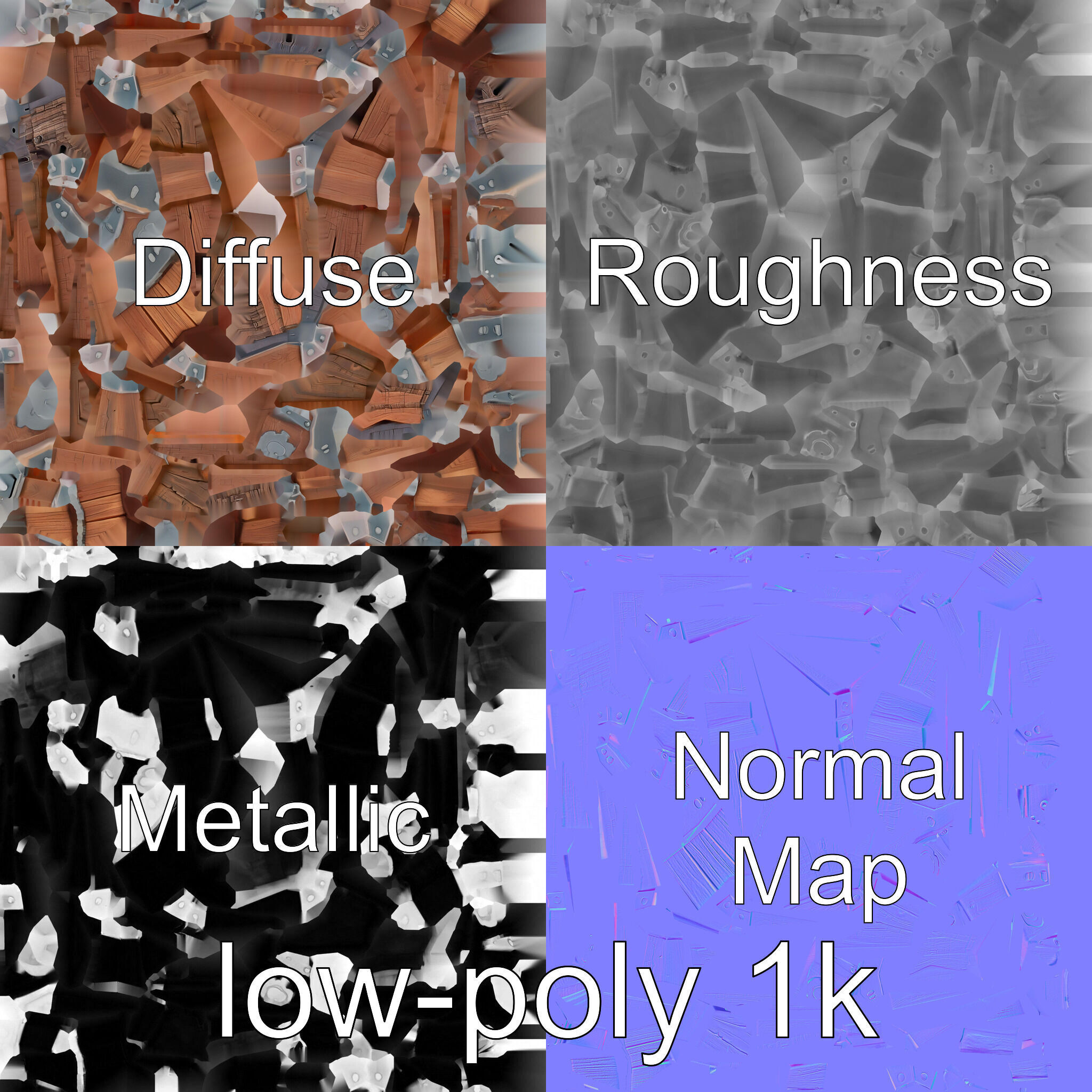 Ancient Egyptian Treasure Chest with Hieroglyphic Carvings Low-poly 3D model_4