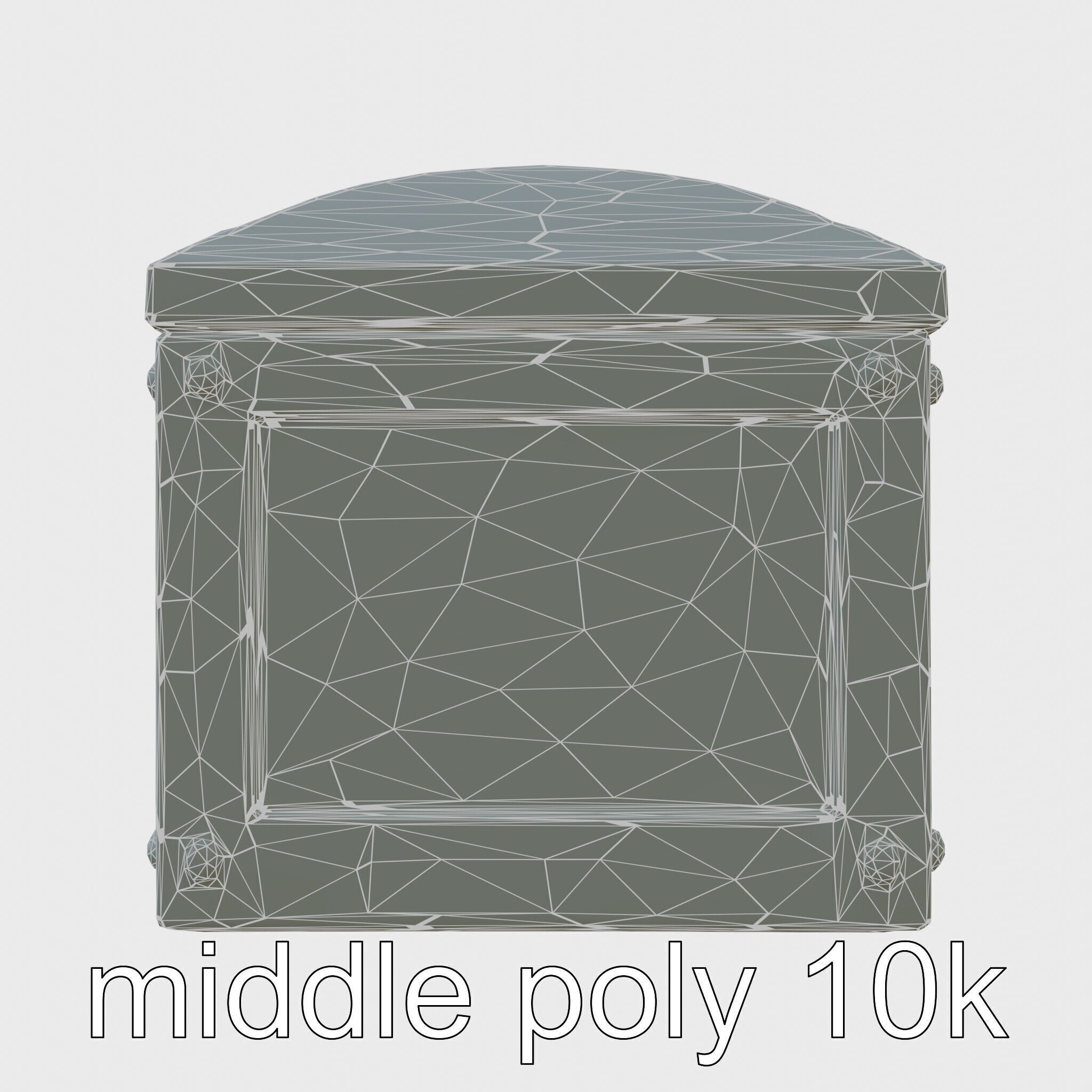 Ancient Egyptian Treasure Chest with Hieroglyphic Carvings Low-poly 3D model_12