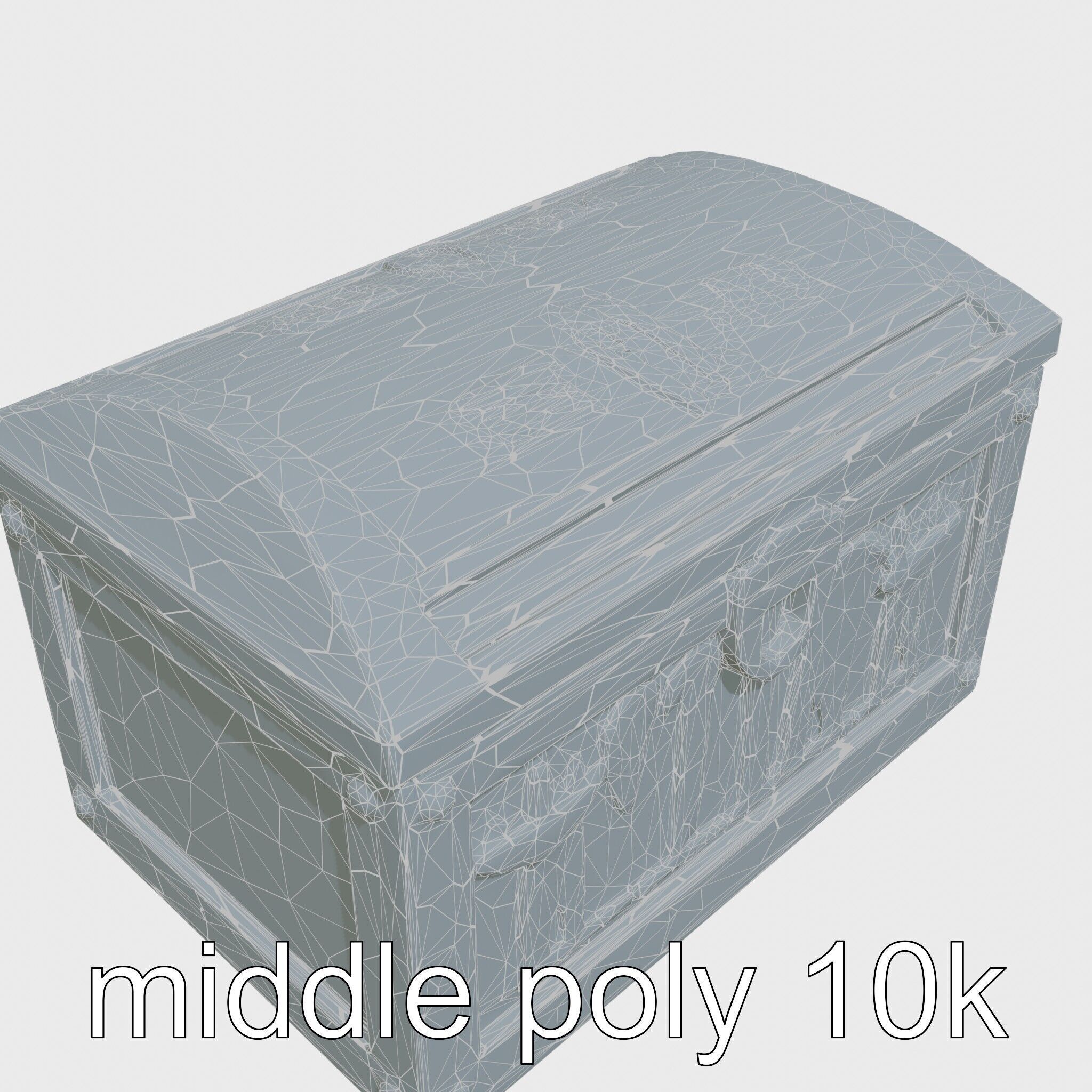 Ancient Egyptian Treasure Chest with Hieroglyphic Carvings Low-poly 3D model_36