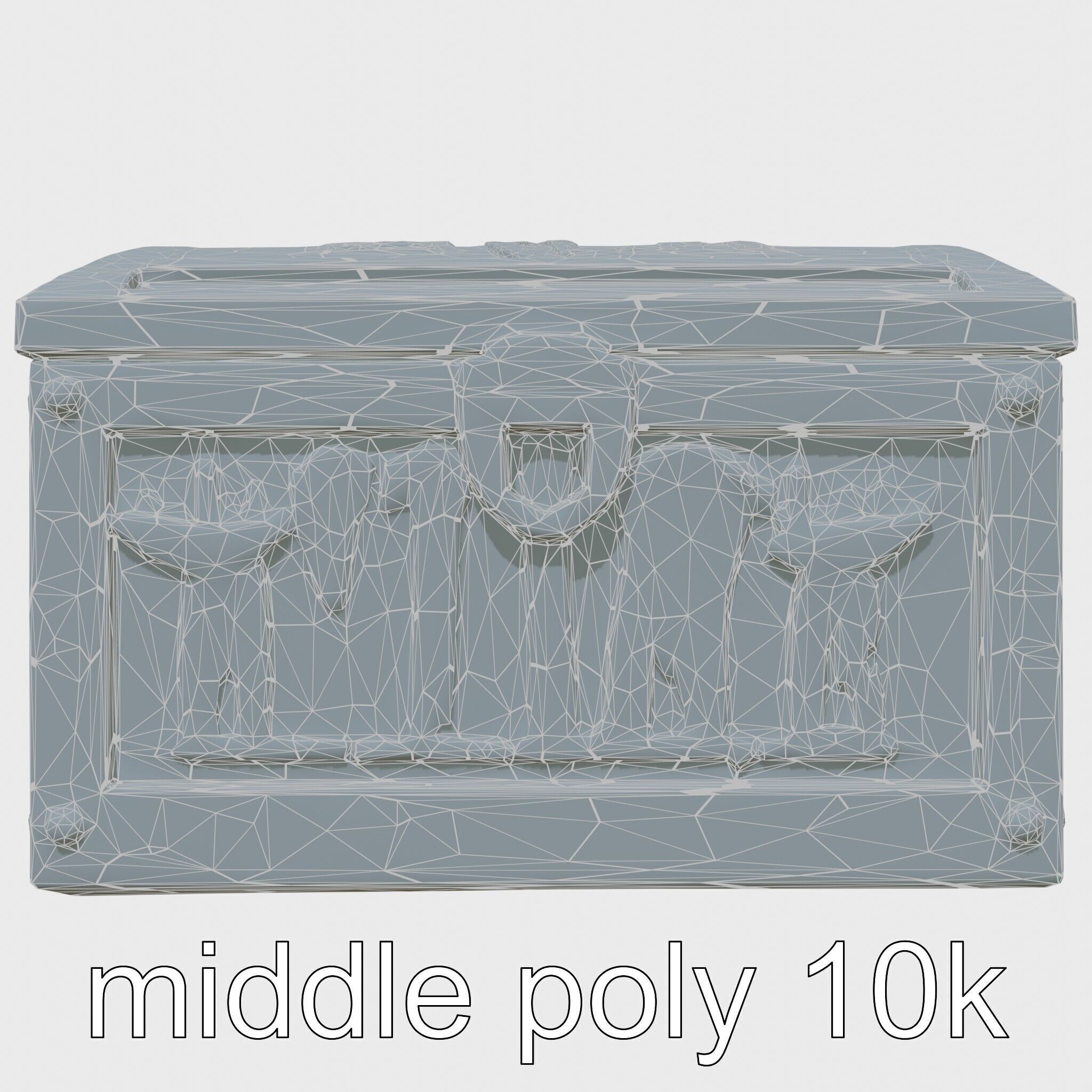 Ancient Egyptian Treasure Chest with Hieroglyphic Carvings Low-poly 3D model_22