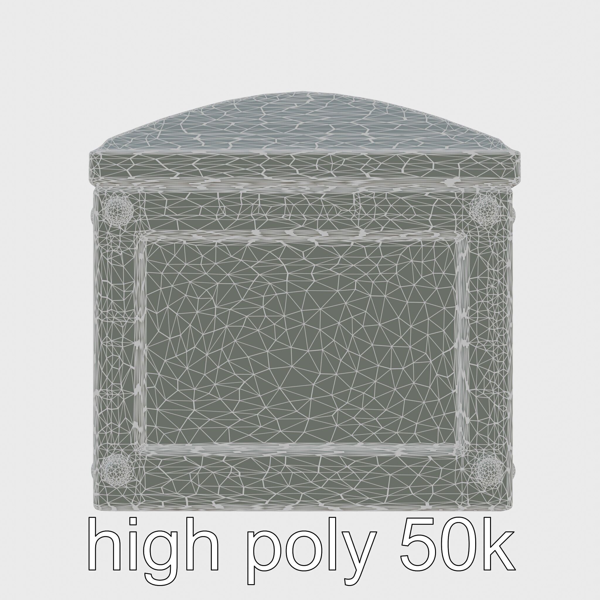 Ancient Egyptian Treasure Chest with Hieroglyphic Carvings Low-poly 3D model_11