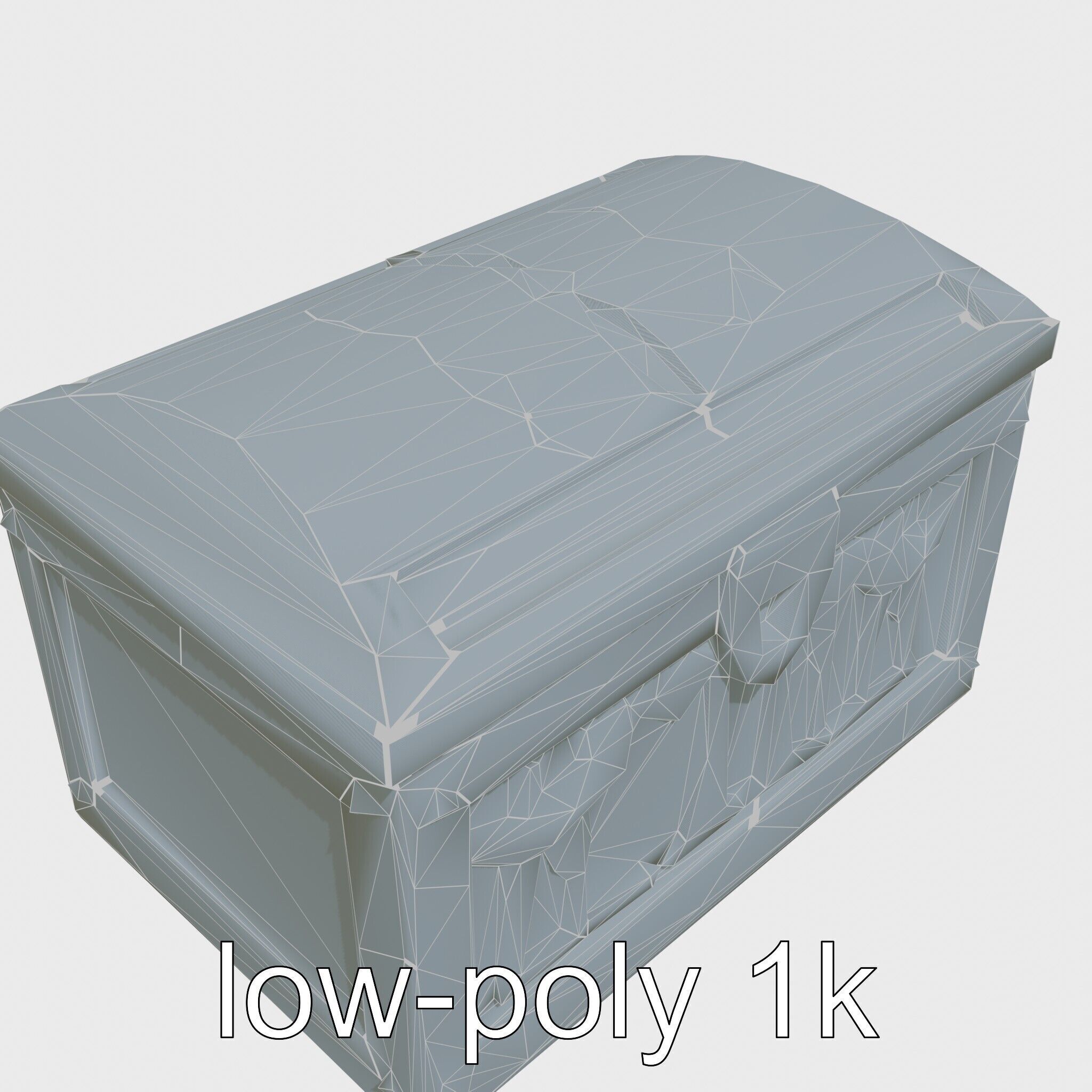 Ancient Egyptian Treasure Chest with Hieroglyphic Carvings Low-poly 3D model_19