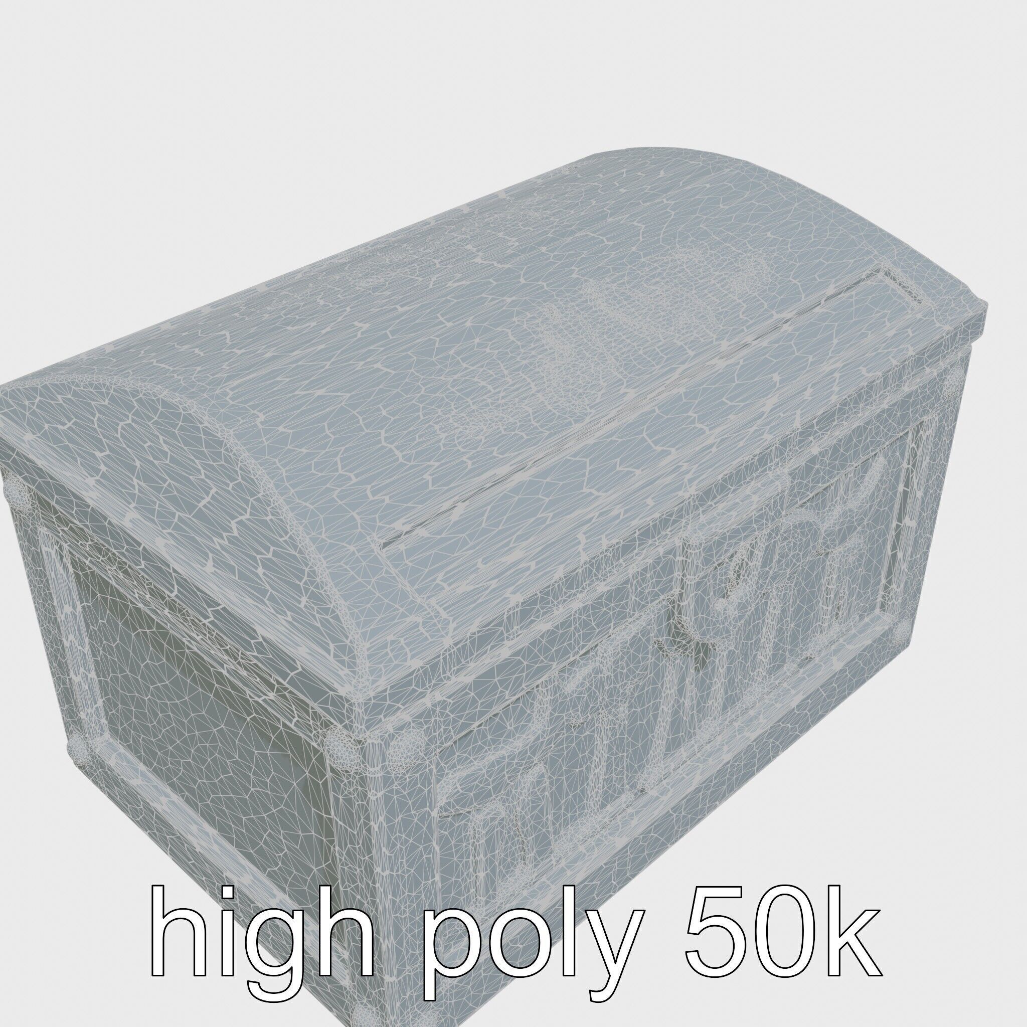 Ancient Egyptian Treasure Chest with Hieroglyphic Carvings Low-poly 3D model_33
