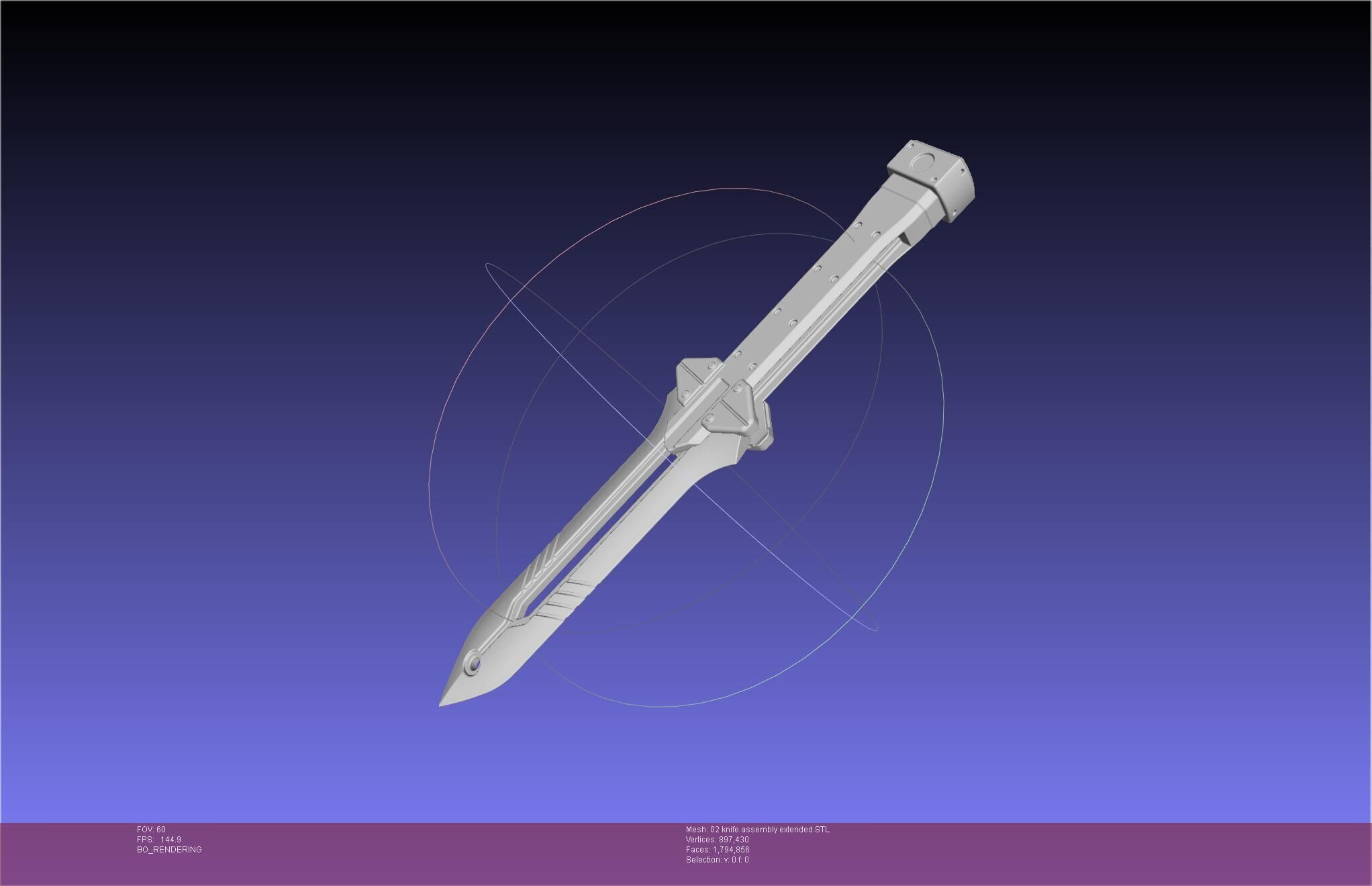 Evangelion rebuild Unit 2 Knife Movable Version 3D print model_3