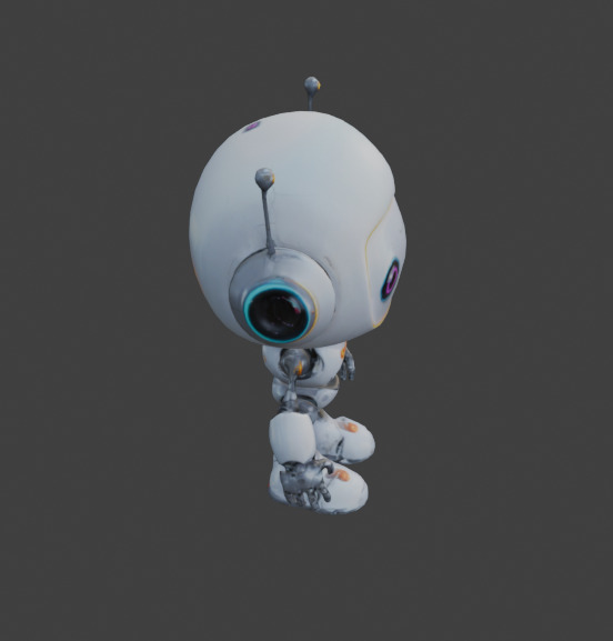 cute robots Low-poly 3D model_4