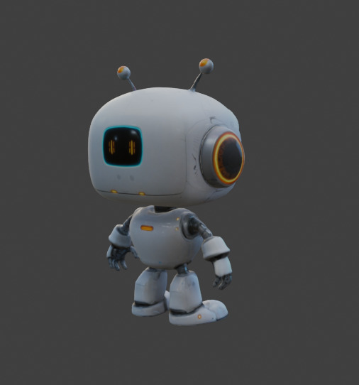 cute robots Low-poly 3D model_10