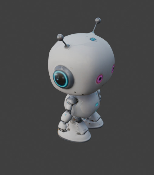 cute robots Low-poly 3D model_13