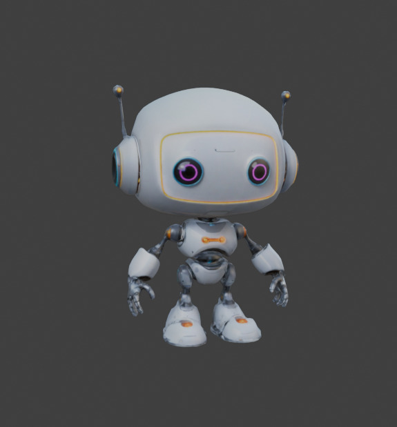 cute robots Low-poly 3D model_3