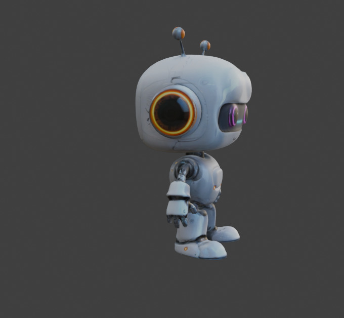 cute robots Low-poly 3D model_7