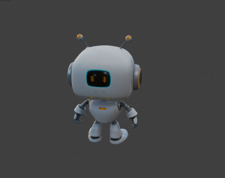 cute robots Low-poly 3D model_9