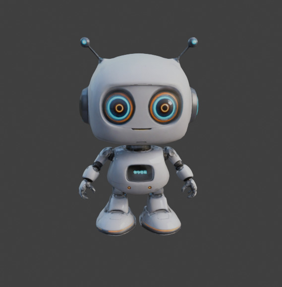 cute robots Low-poly 3D model_11