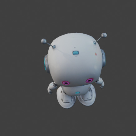 cute robots Low-poly 3D model_14