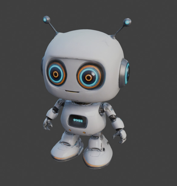 cute robots Low-poly 3D model_15