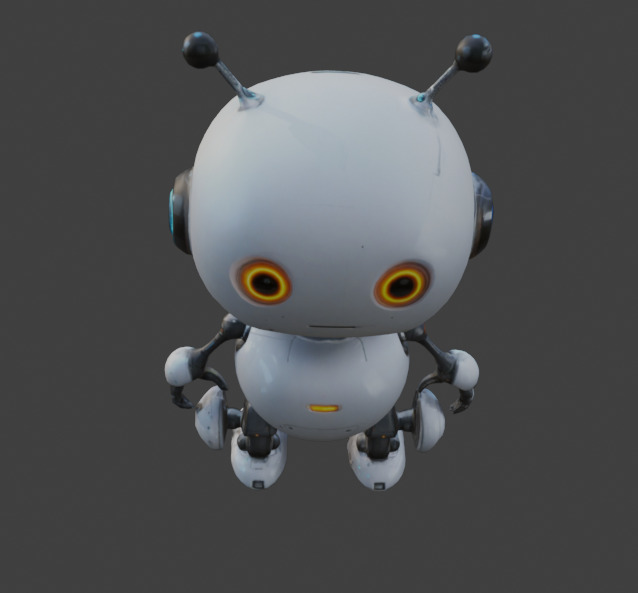 cute robots Low-poly 3D model_18