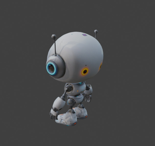 cute robots Low-poly 3D model_5